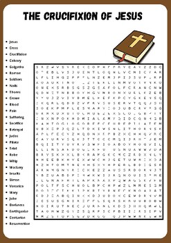 THE CRUCIFIXION OF JESUS WORD SEARCH PUZZLE NOVEL BOOK WORKSHEET ACTIVITY