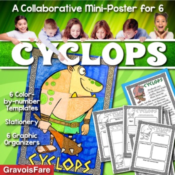 Preview of THE CYCLOPS — Greek Mythology Mini-Poster Projec and Graphic Organizers Activity