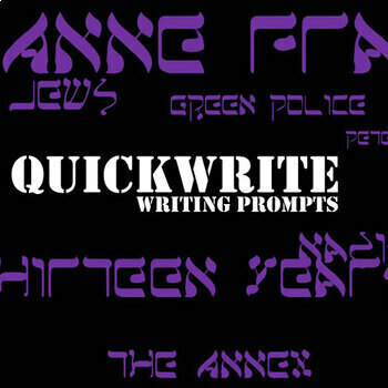 Preview of THE DIARY OF ANNE FRANK Activity - Quickwrite Writing Journal Questions