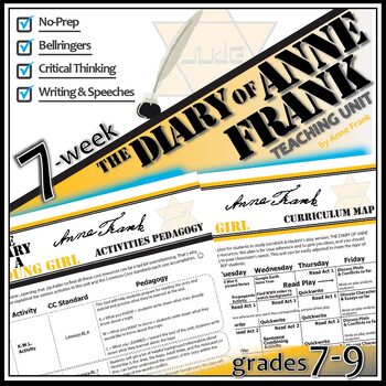 Preview of THE DIARY OF ANNE FRANK Play Unit Plan Activities - Quizzes Writing Novel Study