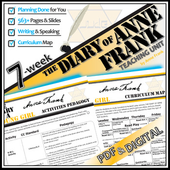 Preview of THE DIARY OF ANNE FRANK Play Unit Plan Activities PRINT & DIGITAL Novel Study