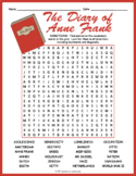 THE DIARY OF ANNE FRANK Word Search Puzzle Worksheet Activity