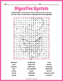  (4th 5th 6th 7th Grade) THE DIGESTIVE SYSTEM Word Search 