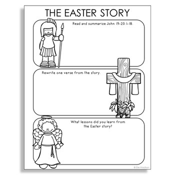 THE EASTER STORY Bible Story Illustrated Notes Activity | Christian Project