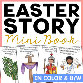 Preview of THE EASTER STORY Craft | Christian Activity Book | Easter Coloring Pages