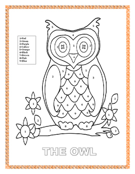Color by Number Owl Coloring Page FREE Printable – The Art Kit