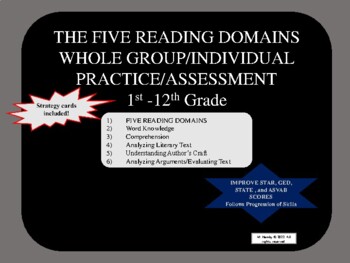 Preview of THE FIVE READING DOMAINS WHOLE GROUP/INDIVIDUAL PRACTICE/ASSESSMENT