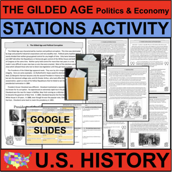 Preview of THE GILDED AGE Corruption and Reform U.S. History STATIONS (PDF & GOOGLE)