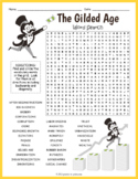 THE GILDED AGE Word Search Puzzle Worksheet Activity