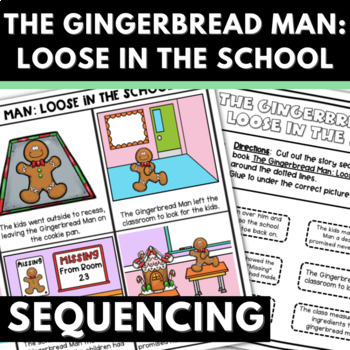 Preview of THE GINGERBREAD MAN LOOSE IN THE SCHOOL Story Sequence | Reading Activities 