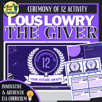Preview of THE GIVER - Ceremony of 12 - HILARIOUS Job Activity