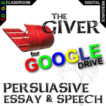 Preview of THE GIVER Essay Questions, Speech Writing Prompts Lowry Thesis DIGITAL