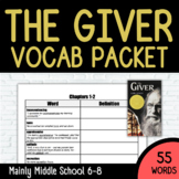 THE GIVER by Lois Lowry VOCABULARY PACKET