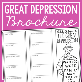 Preview of THE GREAT DEPRESSION Research Project | US American History Vocabulary Activity