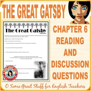 Preview of The Great Gatsby, Chapter 6 - Reading and Discussion Questions with Detailed Key