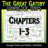 THE GREAT GATSBY Character Maps Ch. 1-3 (Quiz, Worksheet, 