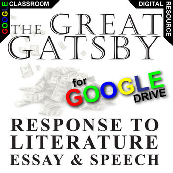 Preview of THE GREAT GATSBY Essay Questions, Speech Writing Prompts DIGITAL Thesis