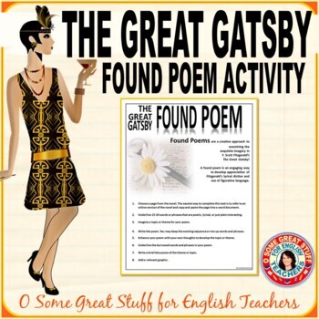 Preview of The Great Gatsby - Found Poem and Blackout Poem - Creative Imagery Activities