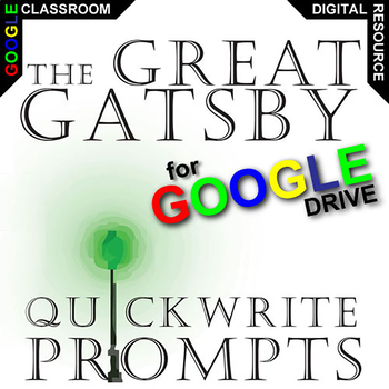 Preview of THE GREAT GATSBY Quickwrite Journal Questions Activity DIGITAL Writing Prompts 