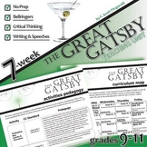 THE GREAT GATSBY Novel Study Unit Plan Activities - Prerea