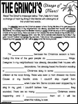 THE GRINCH'S CHANGE OF HEART by Amber Williams | TpT