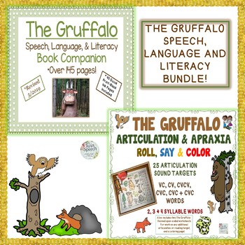 Preview of BUNDLE: THE GRUFFALO BOOK COMPANION & ARTICULATION & APRAXIA ROLL, SAY & COLOR