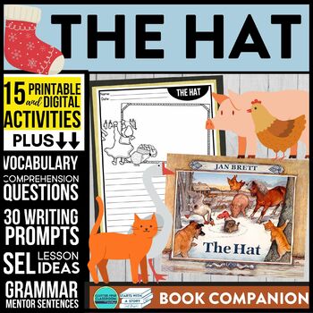 Preview of THE HAT activities READING COMPREHENSION worksheets - Book Companion read aloud