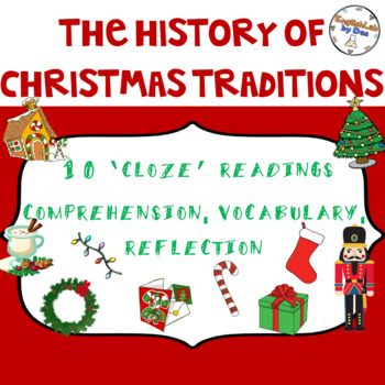 Preview of THE HISTORY OF CHRISTMAS TRADITIONS - BUNDLE OF READING PASSAGES