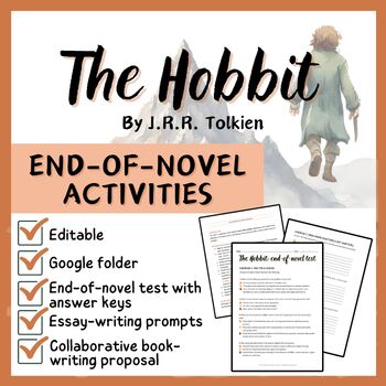 Preview of THE HOBBIT - End-of-novel activities (TEST, ESSAYS, COLLABORATIVE BOOK WRITING)