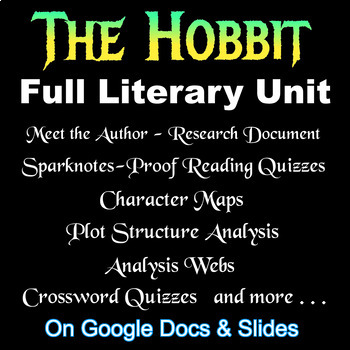 Preview of THE HOBBIT - FULL LITERARY UNIT (Quizzes, Character & Plot Maps, etc.)
