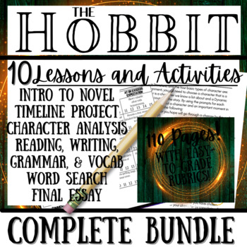 Preview of THE HOBBIT | Novel Study | Unit Bundle 10 Resources | 100+ Pages