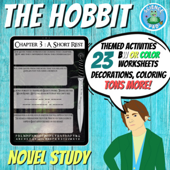 Preview of THE HOBBIT UNIT PLAN and Hobbit NOVEL STUDY |  Digital Chapter Worksheets 