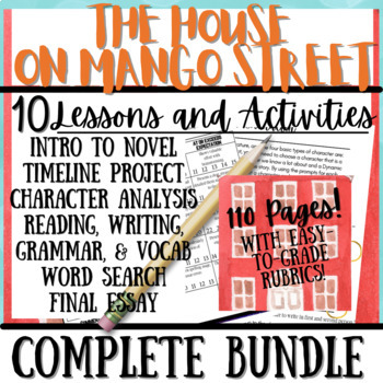 Preview of THE HOUSE ON MANGO STREET | Novel Study | Unit Bundle 10 Resources | 100+ Pages