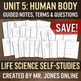THE HUMAN BODY: Guided Notes / Self Study UNIT BUNDLE