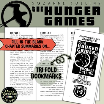 Preview of THE HUNGER GAMES Comprehension Guide Tri-Fold Bookmarks