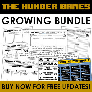 Preview of THE HUNGER GAMES Growing Unit Bundle: Creative Activities (Buy now, save later)