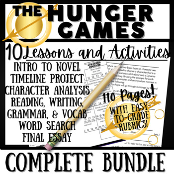 Preview of THE HUNGER GAMES | Novel Study | Unit Bundle 10 Resources | 100+ Pages