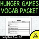 THE HUNGER GAMES by Suzanne Collins VOCABULARY WORKSHEET PACKET