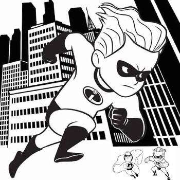 THE INCREDIBLES COLORING PAGES_PRINTABLE INCREDIBLES COLORING PAGES