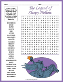 THE LEGEND OF SLEEPY HOLLOW Word Search Puzzle Worksheet Activity