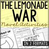 THE LEMONADE WAR Novel Study Unit Activities | Book Report