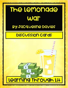 Preview of THE LEMONADE WAR Jacqueline Davies * Discussion Cards PRINTABLE & SHAREABLE
