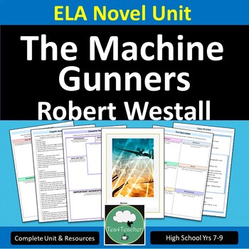Preview of THE MACHINE GUNNERS Novel Study Unit Robert Westall