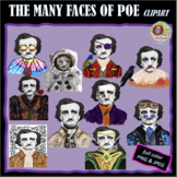 THE MANY FACES OF POE CLIPART, CLASS DECOR, BULLETIN BOARD