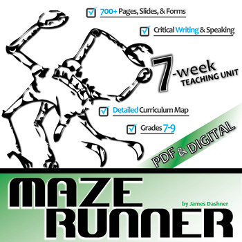 Preview of THE MAZE RUNNER Novel Study Unit Plan Activities - Pre-reading, Characters, Test