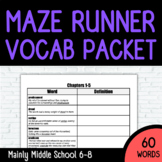 THE MAZE RUNNER by James Dashner VOCABULARY PACKET