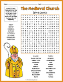 THE MEDIEVAL CHURCH Word Search Puzzle Worksheet Activity