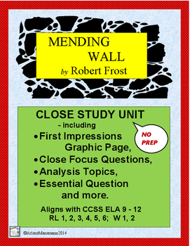 Preview of MENDING WALL by Robert Frost - Close Reading & Text