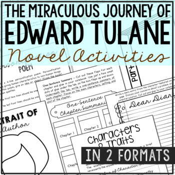 Preview of THE MIRACULOUS JOURNEY OF EDWARD TULANE Novel Study Unit | Book Report Activity