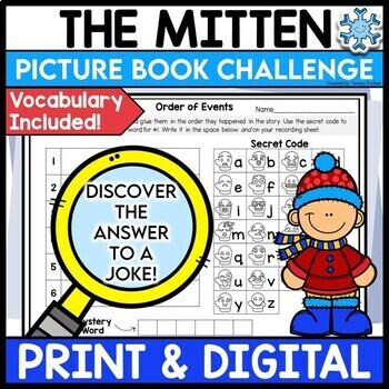 Preview of THE MITTEN Escape Game-Style Book Activities Digital and Print